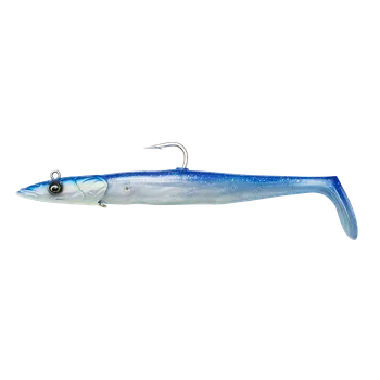 Umělá nástraha Savage Gear Gumová Nástraha Sandeel V2 Blue Pearl Silver 2+1ks Délka: 23,5cm, Hmotnost: 175g