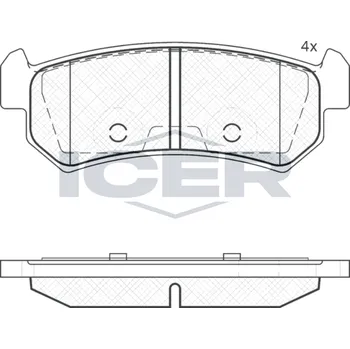 Auto-moto Sada brzdových destiček, kotoučová brzda ICER 181727