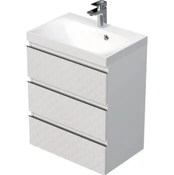 Koupelnový nábytek Koupelnová skříňka s umyvadlem SAT Cube Way 60x71x40 cm bílá mat CUBE3D603ZB