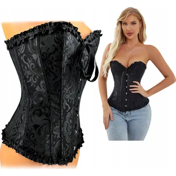 Podprsenka ZE ŠTÍHLUJÍCÍ KORZET Postava Přesýpacích hodin Zvýrazňuje Poprsí BARVA ČERNÁ "XXL"