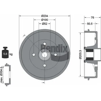 Brzdový buben Brzdový buben BENDIX Braking BDM1135