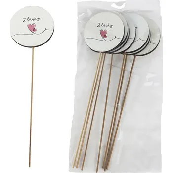 Dekorační zápich s nápisem Z LÁSKY, 8 ks D7860