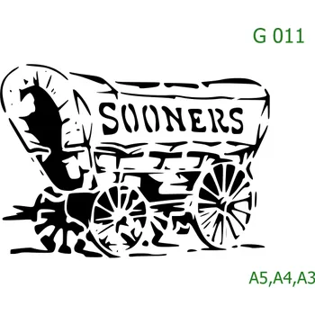 Plastová šablona pro malování - Auta, lodě, letadla, vlaky - Dostavník (G011) - A5 , Lepící fólie