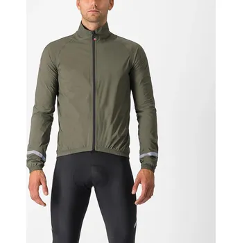 Cyklistická bunda Bunda Castelli Emergency 2 Rain military green XL - doprava zdarma