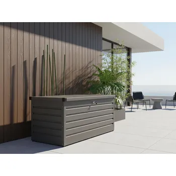 Zahradní úložný box Truhla na polstry šedá
