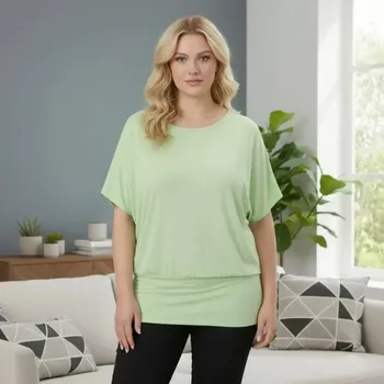 Dámské tričko Dámské zelenkavé triko s pružným lemem Italská móda uni velikost XXL - XXXL P2004