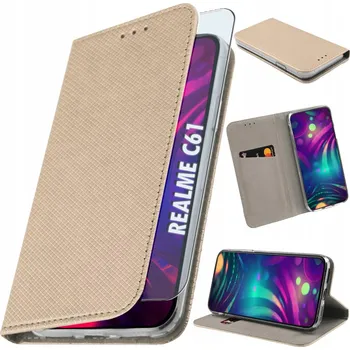 Pouzdro na mobilní telefon Flipové pouzdro pro Realme C61 + Sklo 9H - Pouzdro