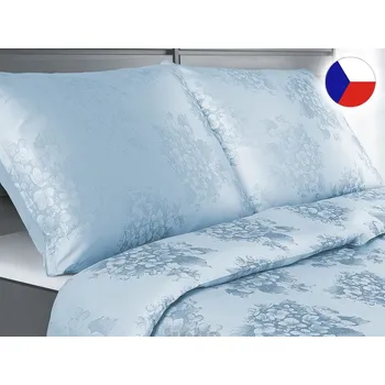 Povlečení Damaškové povlečení EXCELLENT 70x90, 140x200 DIAMANT Květy hortenzie modré