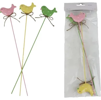 Velikonoční dekorace Zápich ptáček, 3 ks K4768