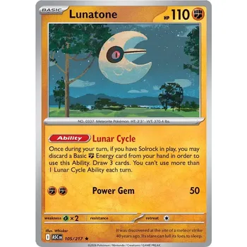 Sběratelská karetní hra Lunatone 105/217 - Ascended Heroes Typ karty: Pokéball Reverse