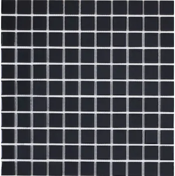 Obklad Skleněná mozaika Premium Mosaic černá 30x30 cm lesk MOS25BK
