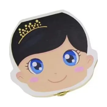 úložný prostor na hračky Dřevěný box na zoubky Motiv: Tmavovláska s korunkou