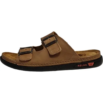 Dámská zdravotní obuv MEDI LINE pánské kožené pantofle M01 Havan RED Pull up 6 hnědé Filtr velikosti obuvi: 42