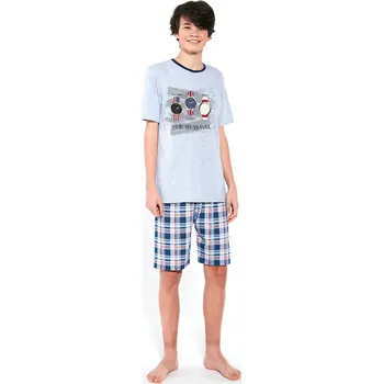 Chlapecké pyžamo Pyžamo Cornette F&Y Boy 551/34 Time To Travel kr/r 170-182 Barva: melanž, Velikost: 182/L