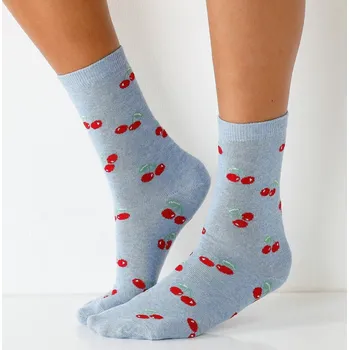 Dámská móda Sada 3 párů ponožek s potiskem bílá/zelená 39/42