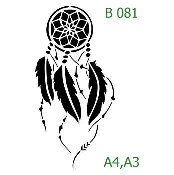 Plastová šablona pro malování - Mandaly a dortovky - Lapač snů (B081) - A4 , Lepící fólie