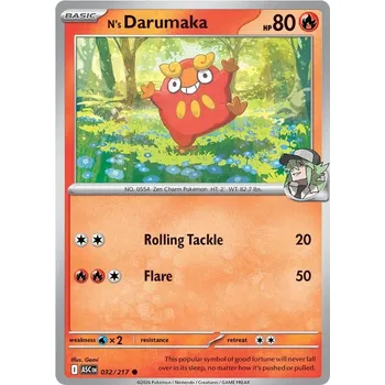 Sběratelská karetní hra N's Darumaka 032/217 - Ascended Heroes Typ karty: Non-Holo