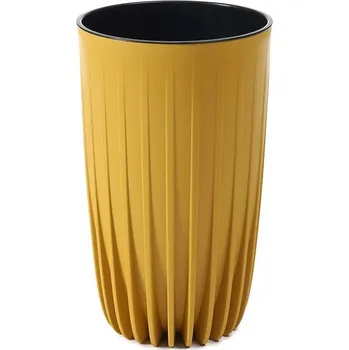 Květináč Lamela LAMELA, Květináč MIRA průměr 25 cm, vysoký, hořčicový