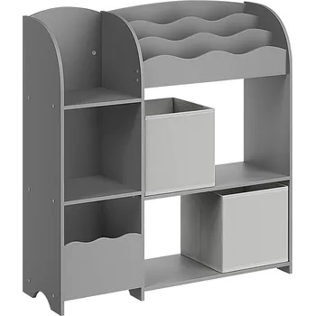 Obývací pokoj SONGMICS Dětský úložný regál, 93x30x100cm, šedý Police na hračky