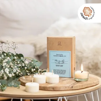 Svíčka Tvoje Svíčka Čajové svíčky Pančavský vodopád - eukalyptus, niaouli, borovice, červený tymián 5ks