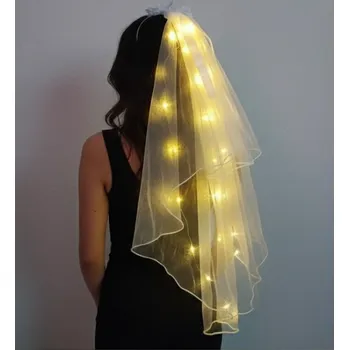 Karnevalový doplněk Závoj bílý se světelným efektem