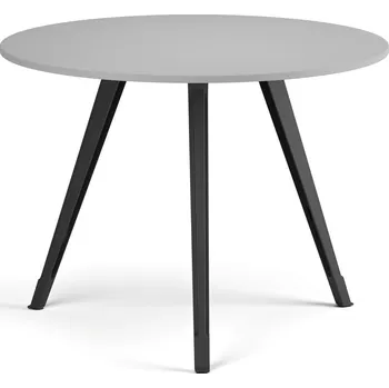 Konferenční stolek Konferenční stůl PRIMO ZEN, průměr 100 cm, černá podnož, šedá