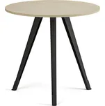 Konferenční stůl PRIMO ZEN, průměr 80 cm, černá podnož, bříza