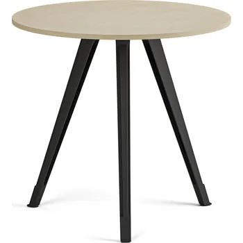 Konferenční stolek Konferenční stůl PRIMO ZEN, průměr 80 cm, černá podnož, bříza