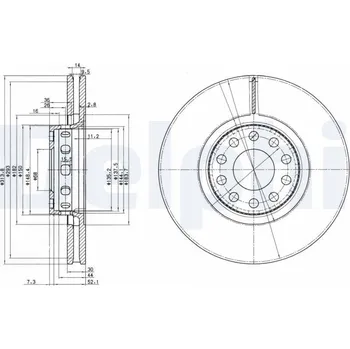 Brzdový kotouč Brzdový kotouč DELPHI BG3033