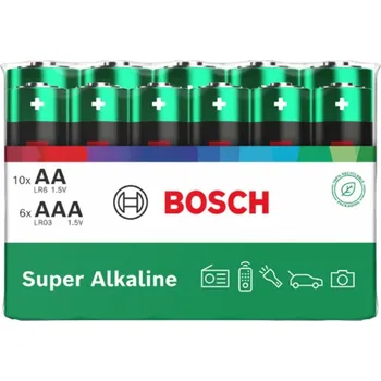 BOSCH Super Alkaline LR610LR036SAF-00 Set 10 ks AA + 6 ks AAA