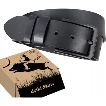 Opasek DIVOKÝ DŽÍNSOVÝ KOŽENÝ OPASEK PÁNSKÝ ČERNÝ LÍCOVÁ KŮŽE DÁREK Vel 135 cm