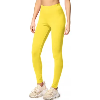 Dámské legíny Dámské dlouhé legíny z bavlna MS10-198 Žlutá S