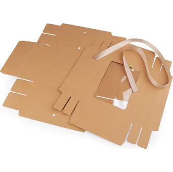 Dárková krabička Papírová krabička s průhledem a stuhou - 8596475601740