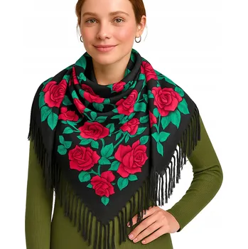 Šátek Hagne šátek s rostlinným motivem - bavlna