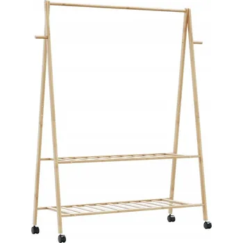 Věšák Stojanový věšák bambusový VidaXL, béžové odstíny