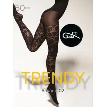 Dámské punčochy Dámské punčochové kalhoty Savage 02 / 50 den Černá vzor - Gatta černá vzor 2-S