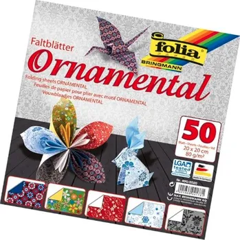 Barevný papír Folia Papíry na origami 20 x 20 cm 50 ks Ornamental