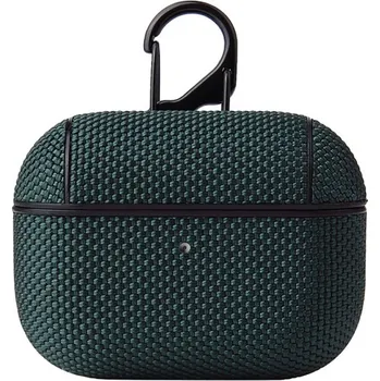 Pouzdro na mobilní telefon Textilní ochranný obal s karabinou pro AirPods Pro - tmavě zelený