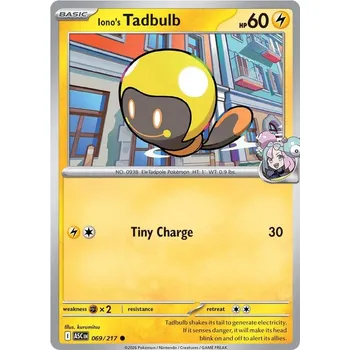 Sběratelská karetní hra Iono's Tadbulb 069/217 - Ascended Heroes Typ karty: Non-Holo