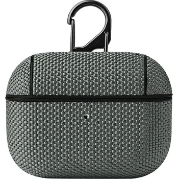 Pouzdro na mobilní telefon Textilní ochranný obal s karabinou pro AirPods Pro - šedý