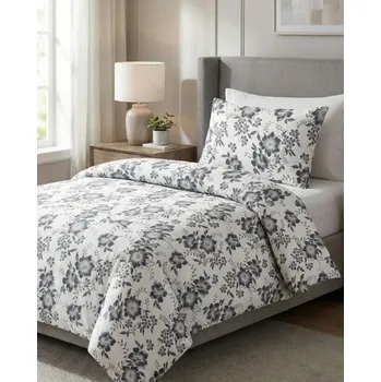 Povlečení Bavlněné povlečení Šedé květy Velikost: 70x90, 140x200 cm