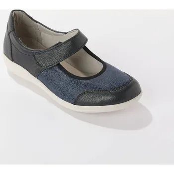 Kožené polobotky s pružnými vsadkami modrá 37