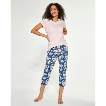 Dámské pyžamo Pyžamo Cornette 466/281 Beautiful kr/r S-2XL třídílné Barva: růžová, Velikost: XXL