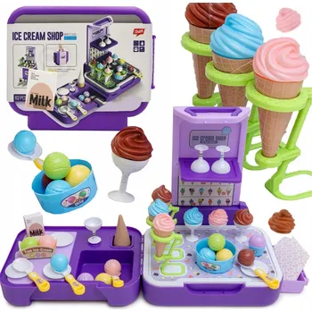 Hra na obchod OBCHOD LÉKÁRNA 3v1 KUCHYNĚ pro děti ZMRZLINA SADA CUKRÁRNA V KUFRU