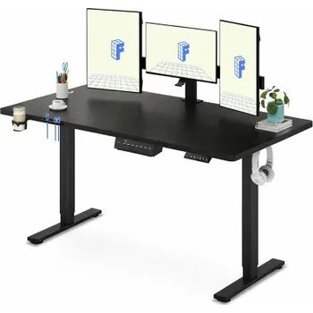 Jednací stůl Výškově nastavitelný stůl QE1B-1660-EUV1 black, elektrický, 160 x 60 cm, černý - N FLEXISPOT