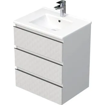 Koupelnový nábytek Koupelnová skříňka s umyvadlem SAT Cube Way 60x71x46 cm bílá mat CUBE3D603ZBMOD