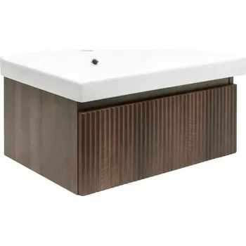 Koupelnový nábytek Koupelnová skříňka s umyvadlem SAT Evolution 78x30x44,8 cm ořech mat SATEVO80NAU1