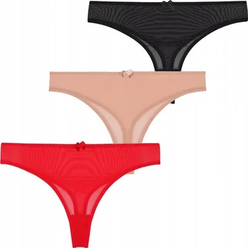 Kalhotky Dámské Tanga kalhotky z jemné síťoviny, elegantní MORAJ, 3 ks, velikost L