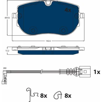 Auto-moto Sada brzdových destiček, kotoučová brzda TRW GDB2548BTE