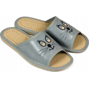 Dámské pantofle Dámské Sandále šedé s Pantofle kočky, vel. 37